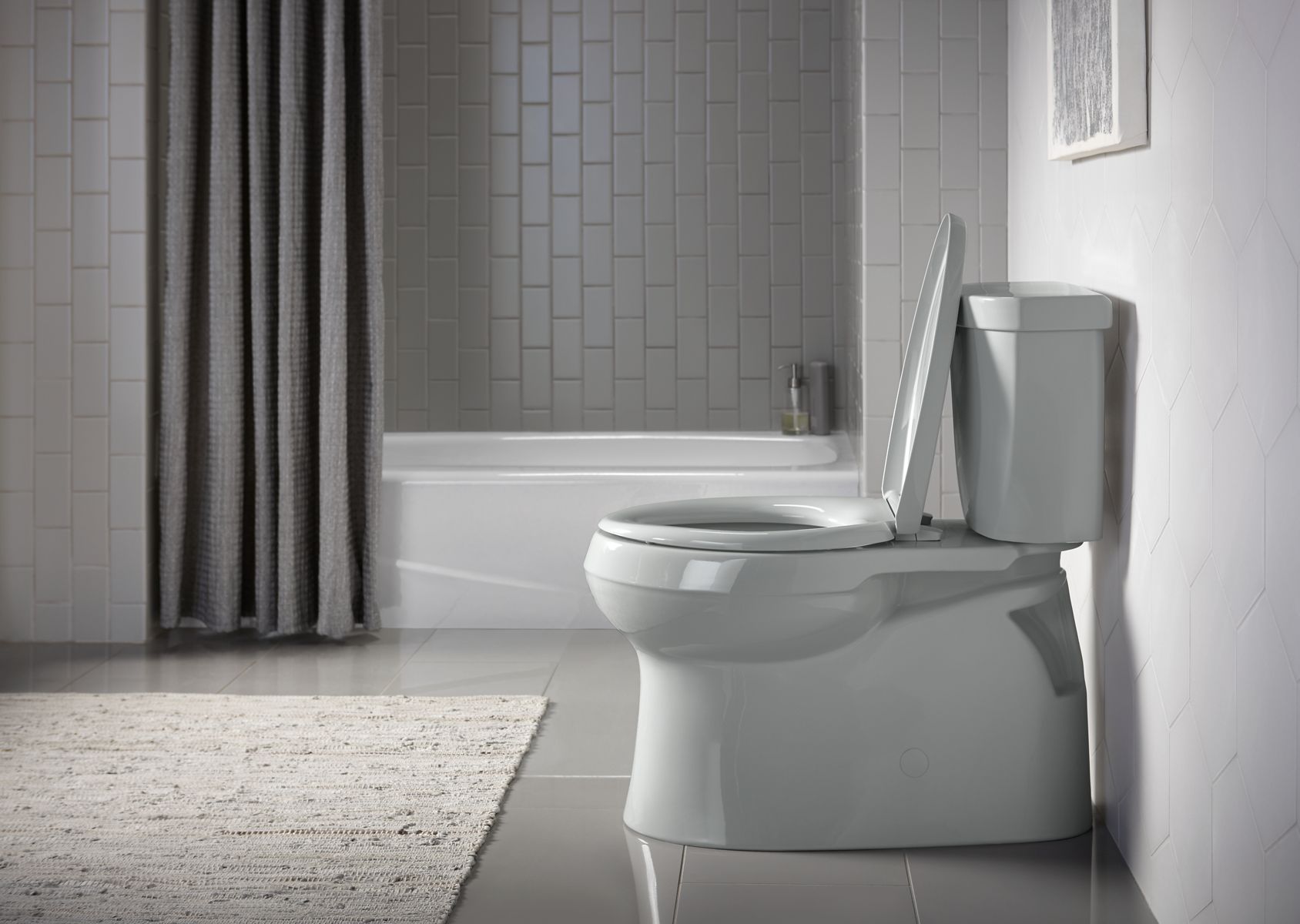 KOHLER K-5310-95 Cimarron Two-Piece Elongated Toilet With Skirted Trapway, 1.28 Gpf - Ice Grey