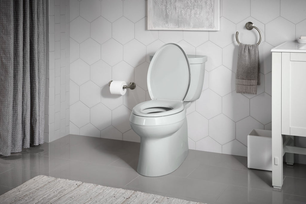 KOHLER K-5310-95 Cimarron Two-Piece Elongated Toilet With Skirted Trapway, 1.28 Gpf - Ice Grey