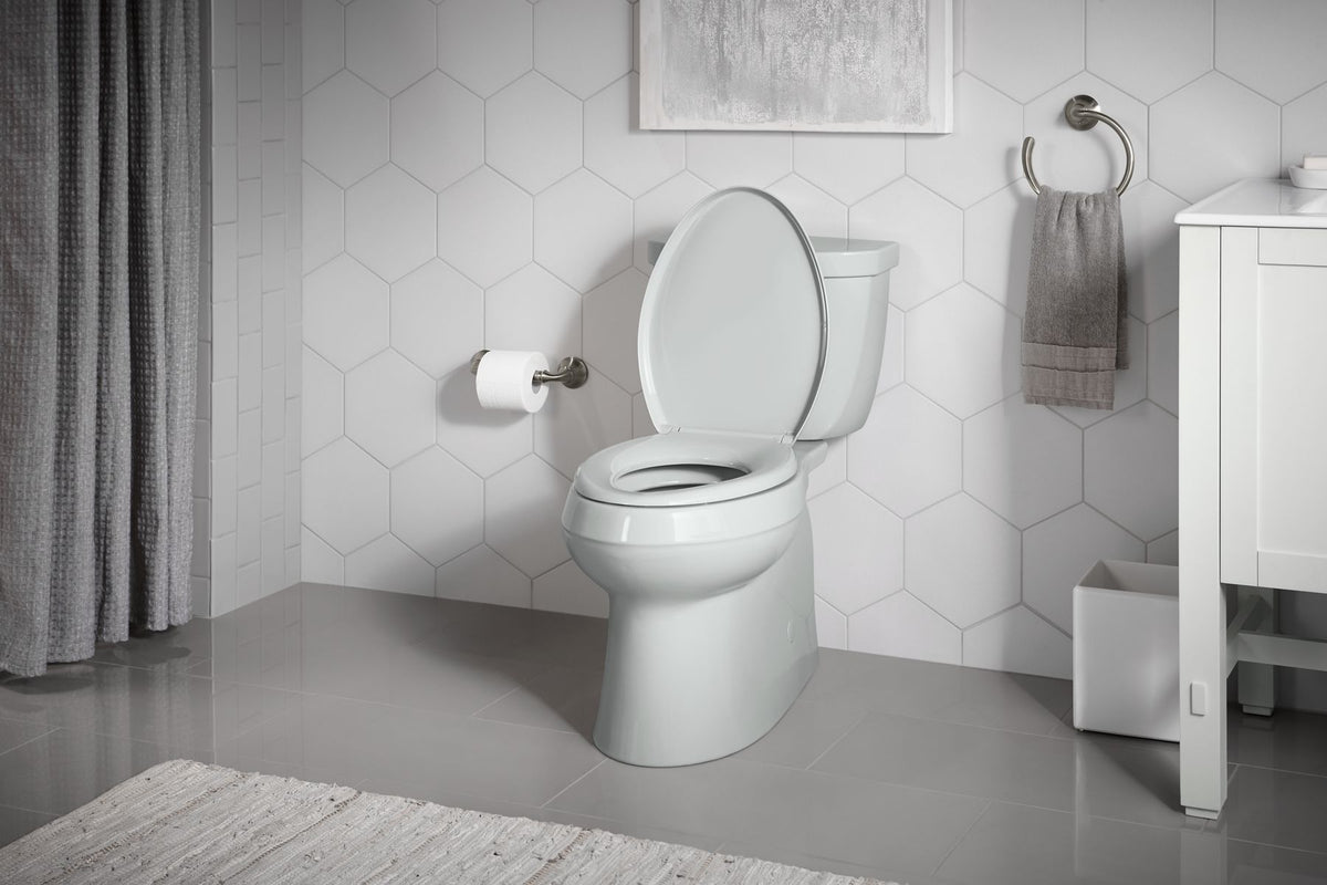 KOHLER K-5310-95 Cimarron Two-Piece Elongated Toilet With Skirted Trapway, 1.28 Gpf - Ice Grey