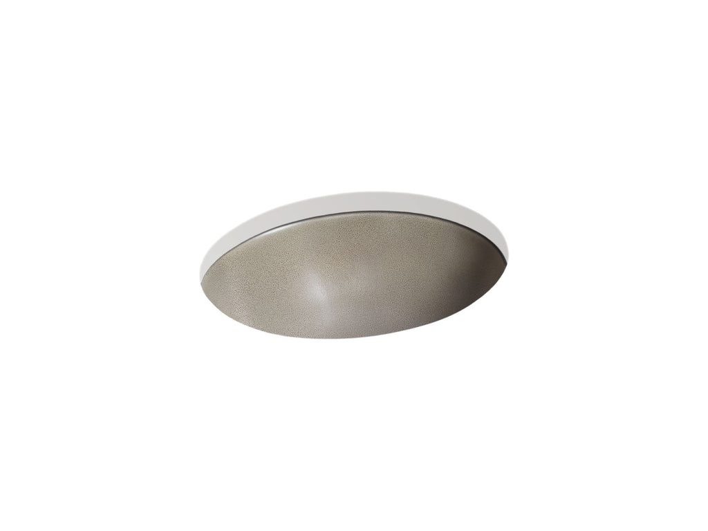 KOHLER K-77635-SSP Shagreen Caxton 19-1/4" Oval Undermount Bathroom Sink, No Overflow - Oyster Pearl