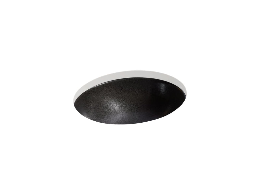 KOHLER K-77635-TB2 Shagreen Caxton 19-1/4" Oval Undermount Bathroom Sink, No Overflow - Ebony Pearl