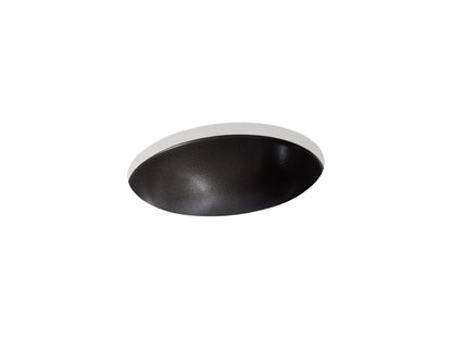 KOHLER K-77635-TB2 Shagreen Caxton 19-1/4" oval undermount bathroom sink, no overflow - Ebony Pearl