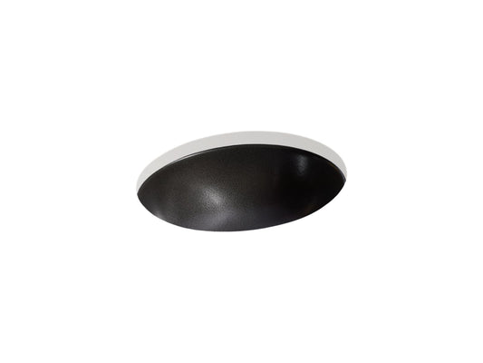 KOHLER K-77635-TB2 Shagreen Caxton 19-1/4" oval undermount bathroom sink, no overflow - Ebony Pearl