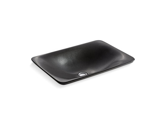 KOHLER K-77716-TB2 Shagreen Carillon 21-1/4" rectangular drop-in bathroom sink, no overflow - Ebony Pearl