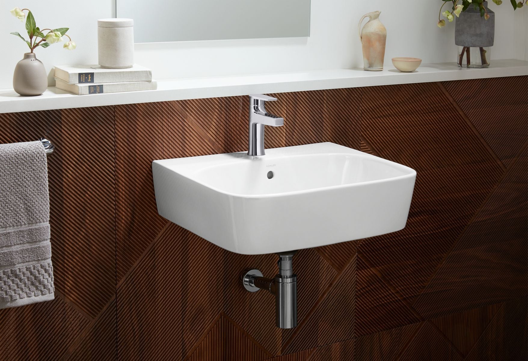 KOHLER K-77767-1-0 Modernlife 21-3/4" Rectangular Wall-Mount Bathroom Sink - White