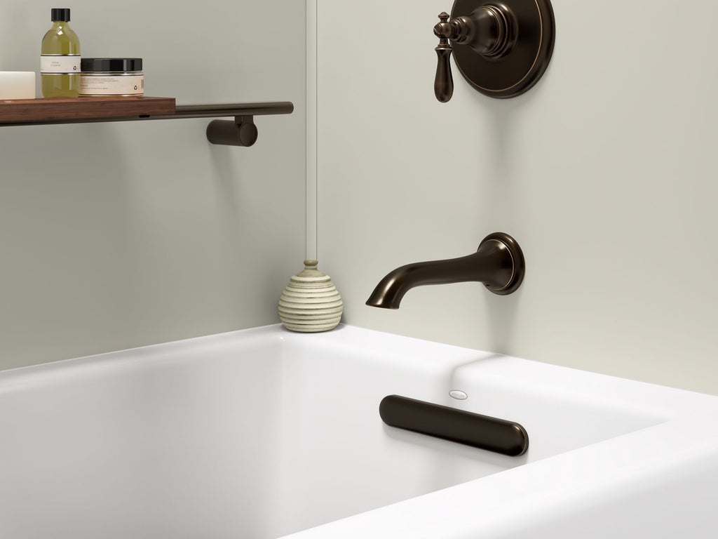 KOHLER K-20201-RA-0 Underscore 60" X 30" Alcove Bath, Right Drain - White