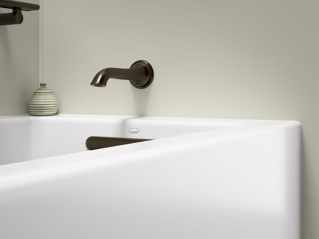 KOHLER K-20201-RA-0 Underscore 60" X 30" Alcove Bath, Right Drain - White