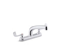 KOHLER K-810T20-5AHA-CP Triton Bowe 1.5 Gpm Kitchen Sink Faucet With 8-3/16" Swing Spout, Aerated Flow And Wristblade Handles - Polished Chrome