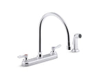 KOHLER K-810T71-4AFA-CP Triton Bowe 1.8 Gpm Kitchen Sink Faucet With 9-5/16" Gooseneck Spout, Matching Finish Sidespray, Aerated Flow And Wristblade Handles - Polished Chrome