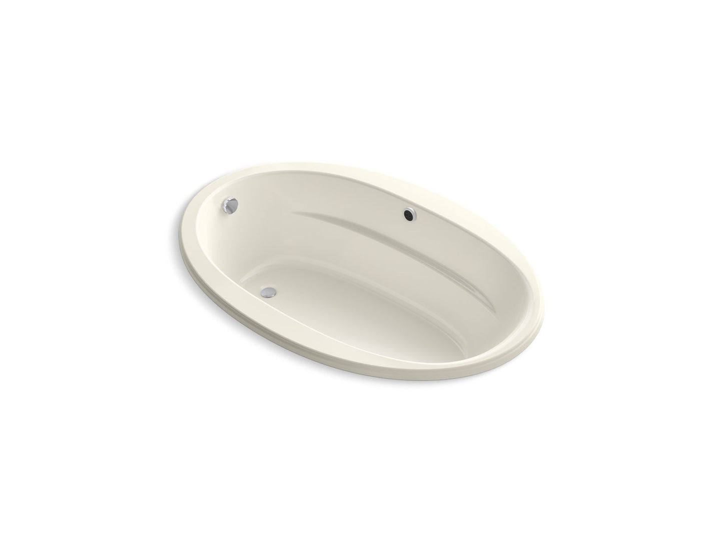 KOHLER K-6346-W1-96 Sunward 66" X 42" Drop-In Bath With Bask Heated Surface In Biscuit