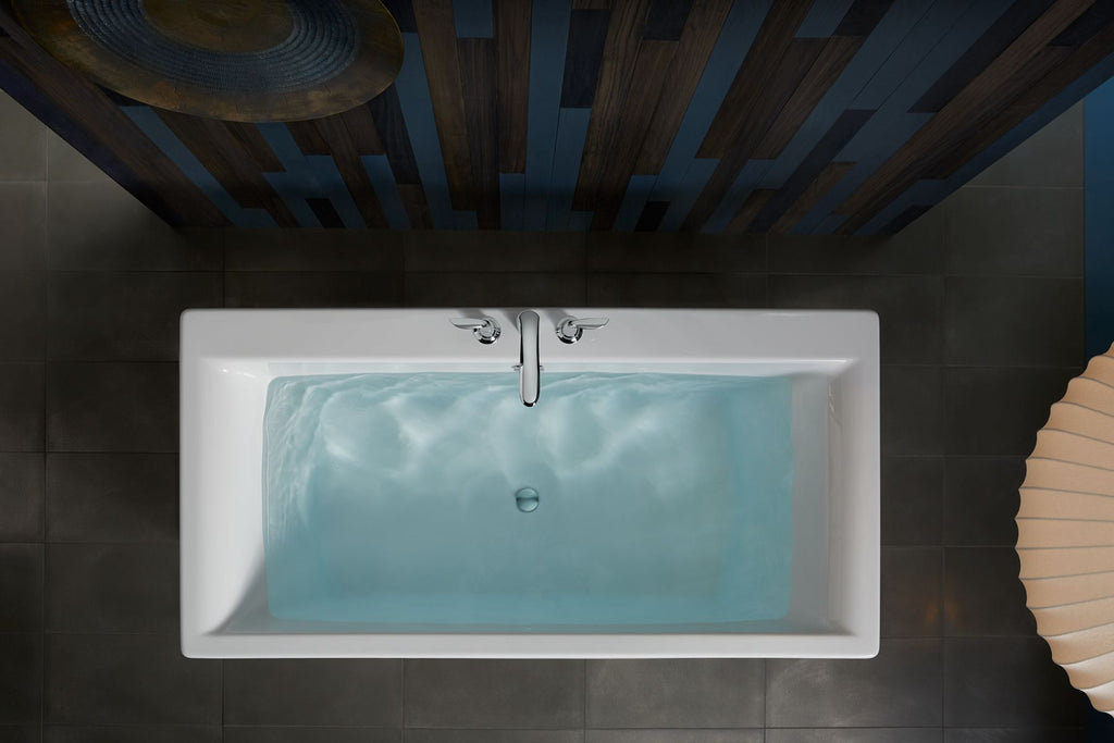 KOHLER K-6367-0 Stargaze 72" X 36" Freestanding Bath With Fluted Shroud - White