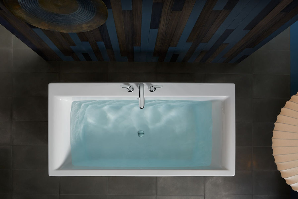 KOHLER K-6367-0 Stargaze 72" X 36" Freestanding Bath With Fluted Shroud - White