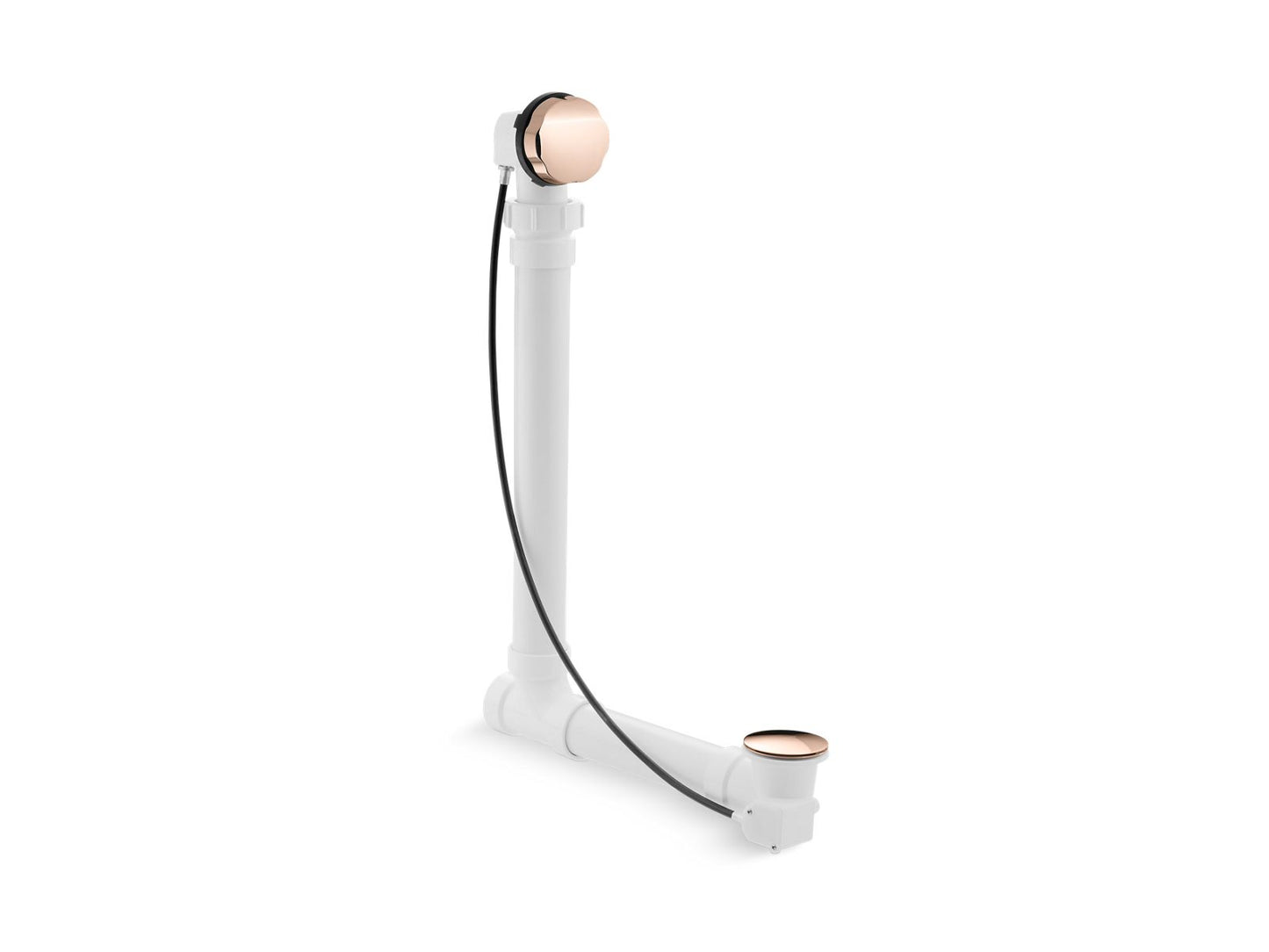 KOHLER K-7213-RGD Clearflo Cable Bath Drain With Pvc Tubing In Vibrant Rose Gold