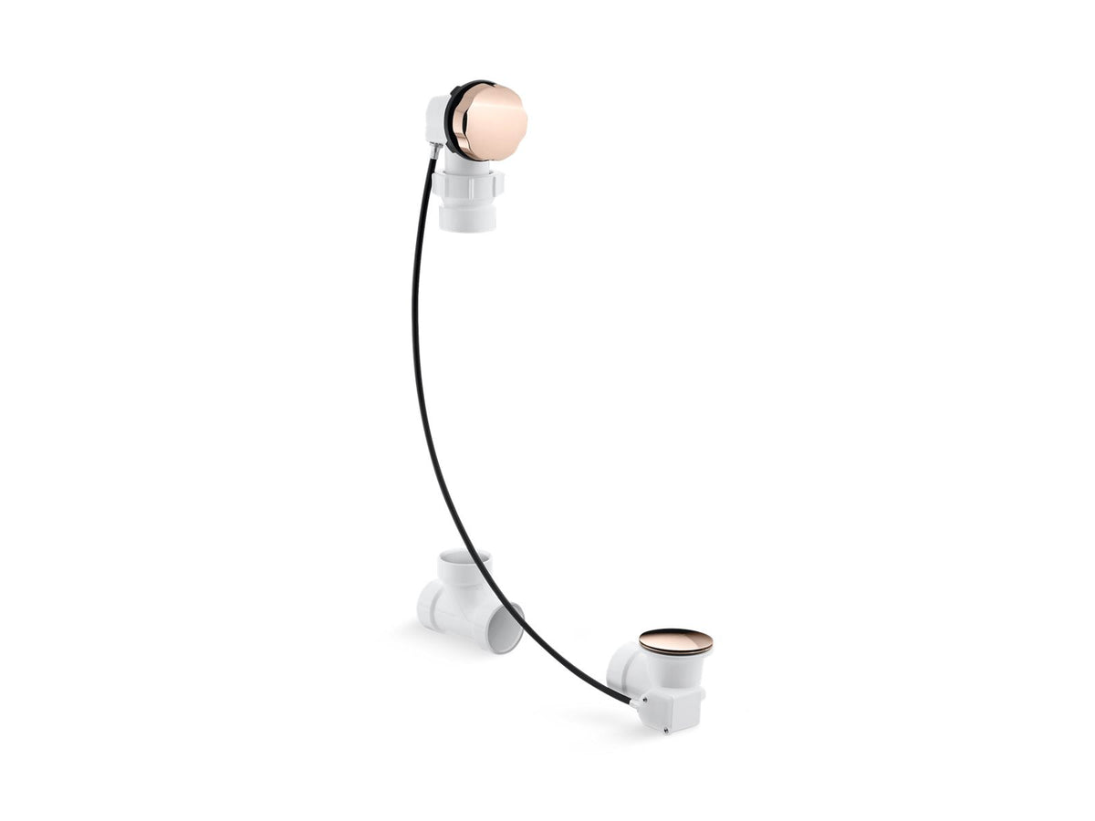 KOHLER K-7214-RGD Clearflo Cable Bath Drain, Less Pvc Tubing In Vibrant Rose Gold
