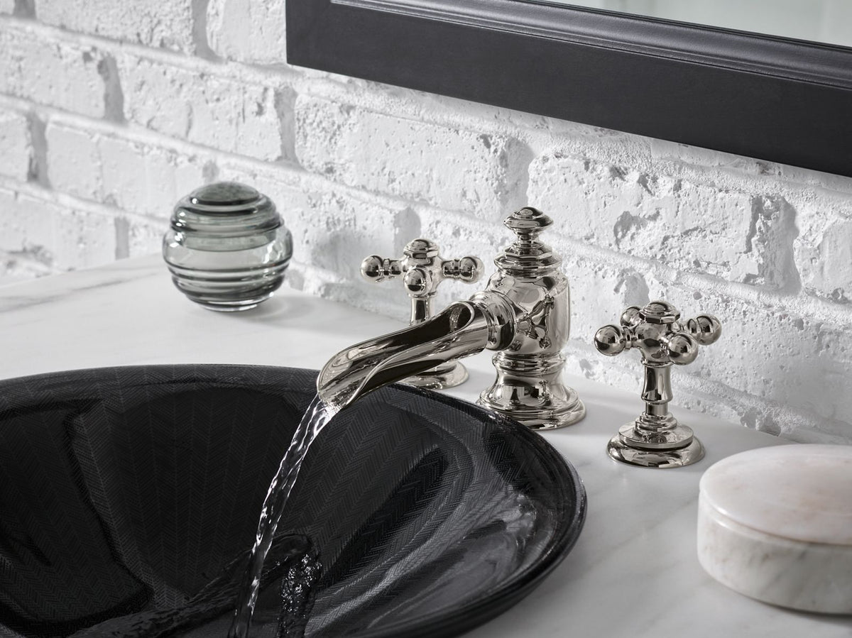 KOHLER K-72761-2MB Artifacts With Flume Design Bathroom Sink Faucet Spout With Flume Design, 1.2 Gpm - Vibrant Brushed Moderne Brass