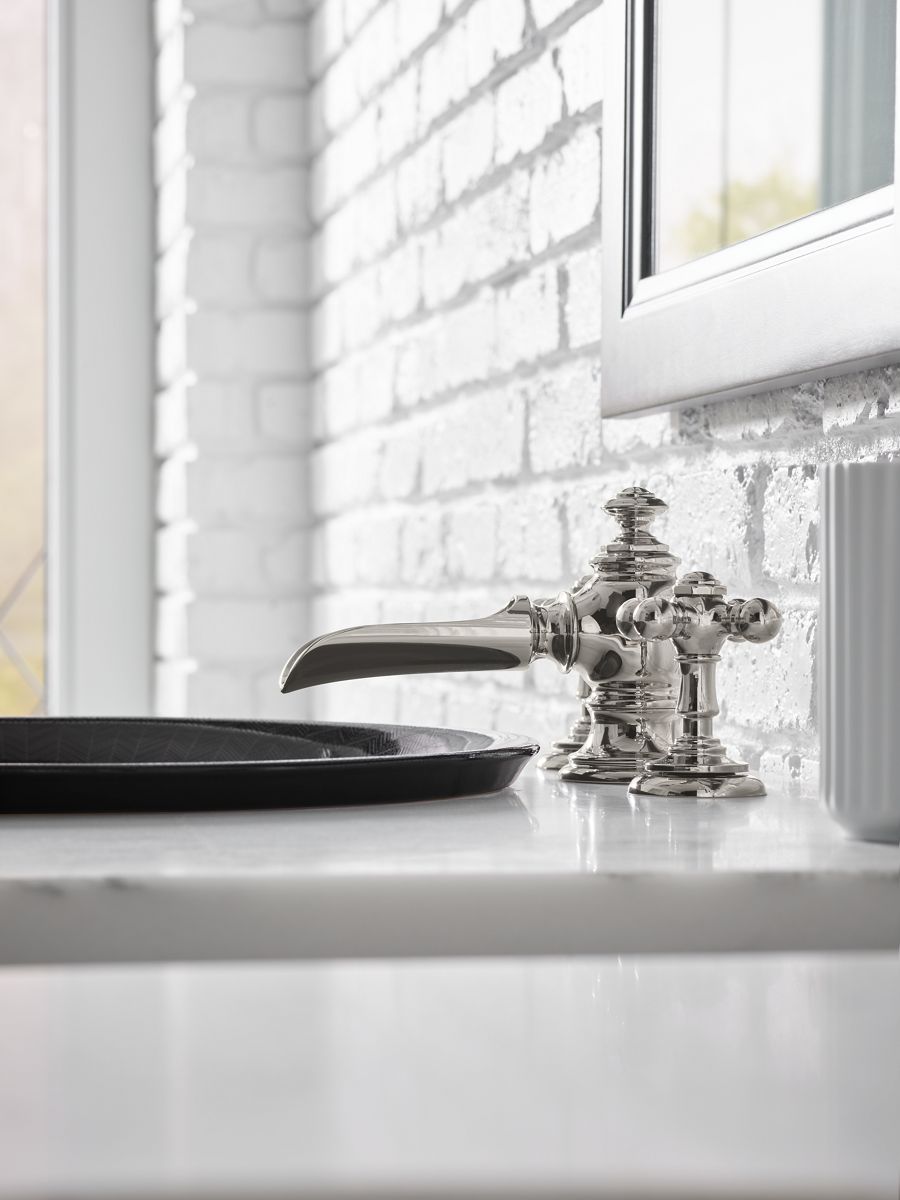 KOHLER K-72761-2MB Artifacts With Flume Design Bathroom Sink Faucet Spout With Flume Design, 1.2 Gpm - Vibrant Brushed Moderne Brass