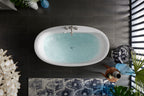 KOHLER K-6368-0 Sunstruck 65-1/2" X 35-1/2" Freestanding Bath, Straight Shroud - White