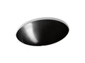 KOHLER K-14218-HD2-7 Sartorial Herringbone Caxton 19-1/4" Oval Undermount Bathroom Sink, No Overflow - Black Sartorial Herringbone
