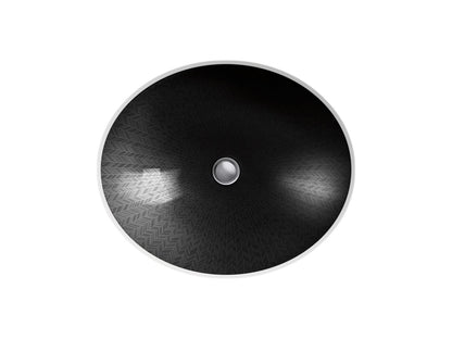 KOHLER K-14218-HD2-7 Sartorial Herringbone Caxton 19-1/4" oval undermount bathroom sink, no overflow - Black Sartorial Herringbone