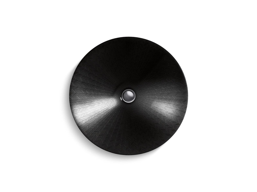 KOHLER K-75748-HD2-7 Sartorial Herringbone Carillon 17-1/2" Round Drop-In Bathroom Sink, No Overflow - Black Sartorial Herringbone
