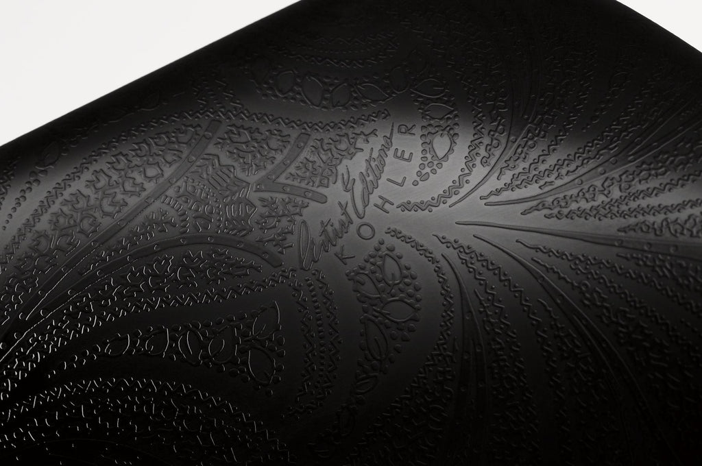 KOHLER K-29471-FP2-7 Sartorial Paisley Caxton 20" Rectangular Undermount Bathroom Sink - Black Sartorial Paisley