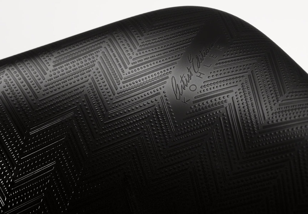 KOHLER K-29471-HD2-7 Sartorial Herringbone Caxton 20" Rectangular Undermount Bathroom Sink - Black Sartorial Herringbone