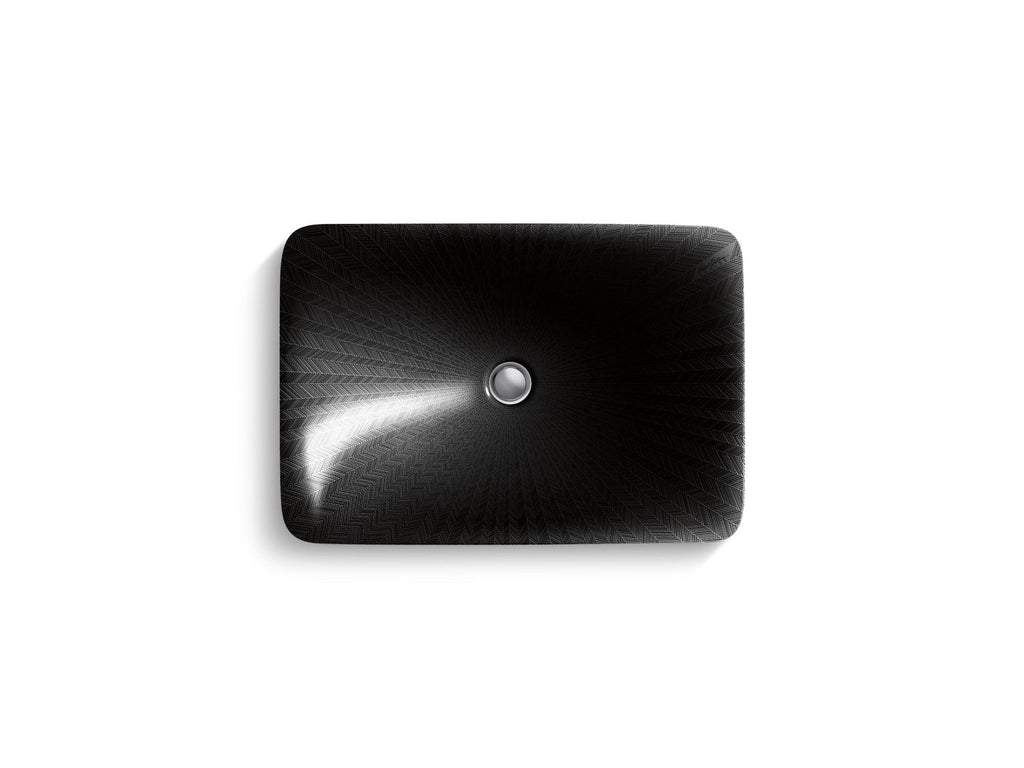 KOHLER K-75749-HD2-7 Sartorial Herringbone Carillon 21" Rectangular Drop-In Bathroom Sink, No Overflow - Black Sartorial Herringbone