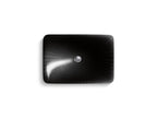 KOHLER K-75749-HD2-7 Sartorial Herringbone Carillon 21" Rectangular Drop-In Bathroom Sink, No Overflow - Black Sartorial Herringbone