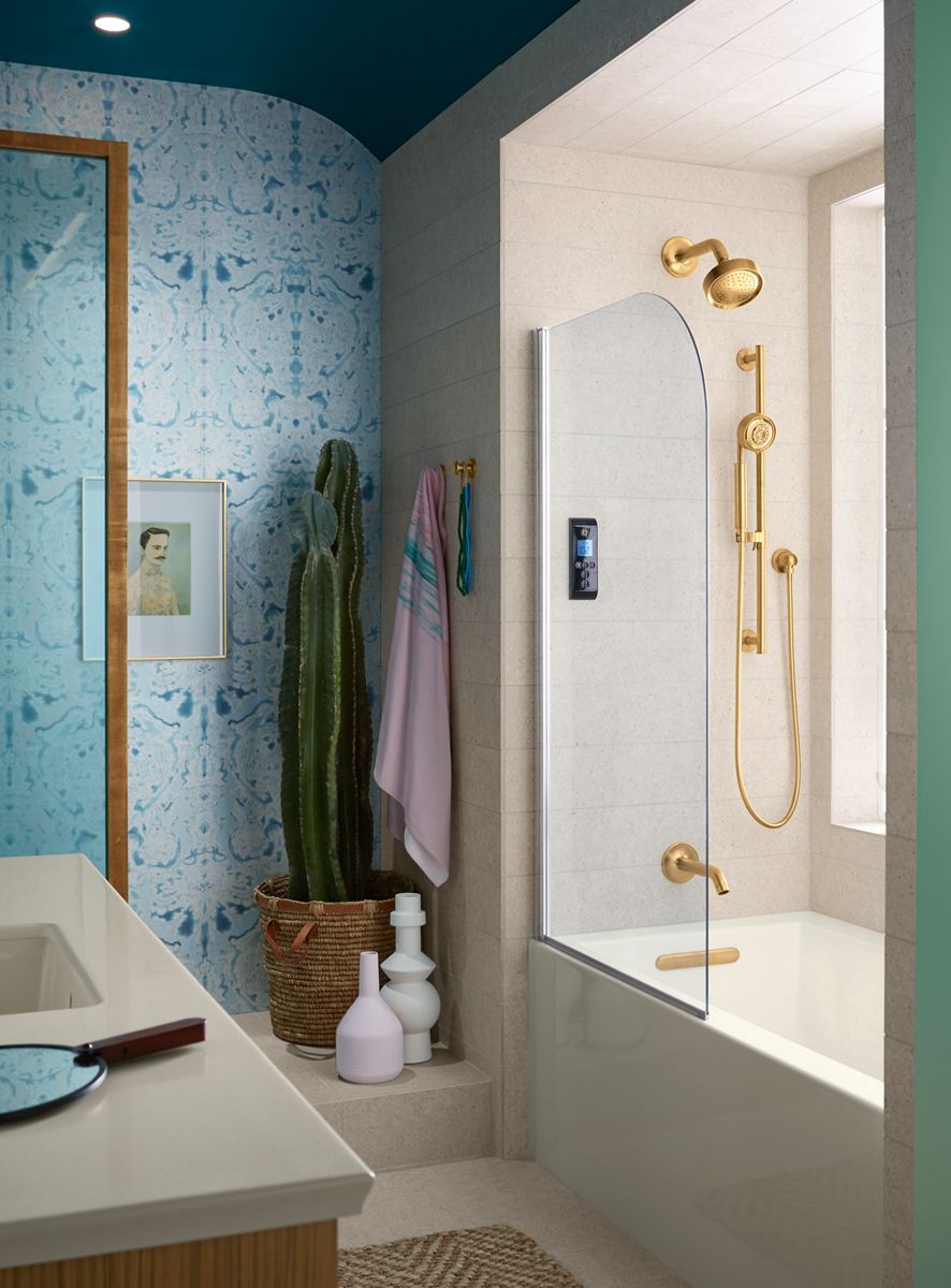 KOHLER K-1956-LA-96 Underscore 60" X 30" Alcove Bath, Left Drain - Biscuit