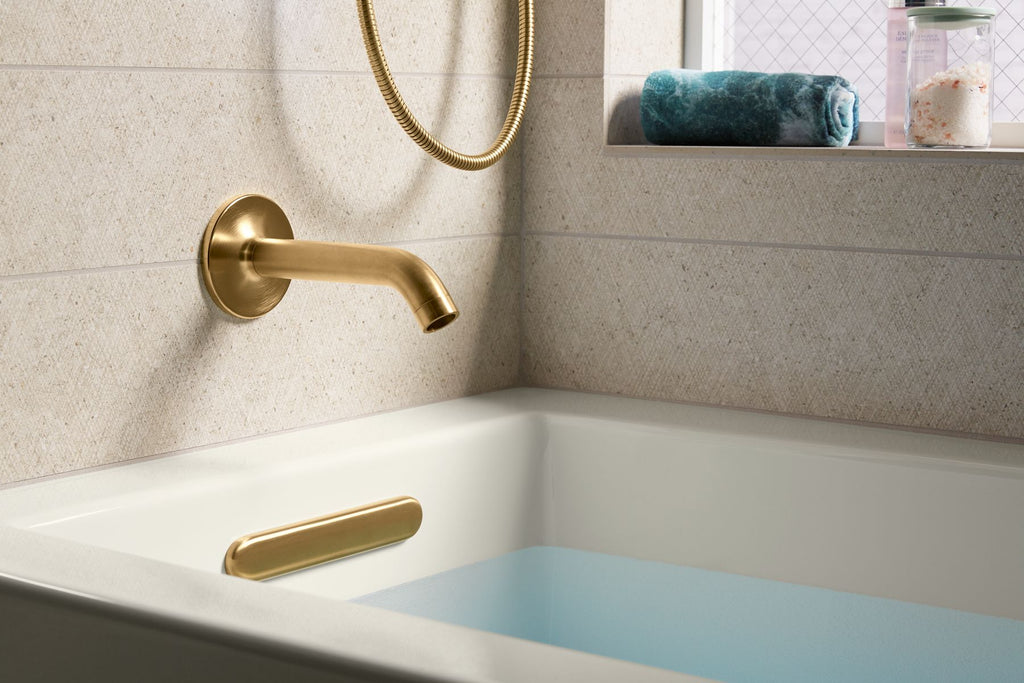 KOHLER K-1956-LA-96 Underscore 60" X 30" Alcove Bath, Left Drain - Biscuit