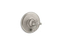 KOHLER K-T72768-3-BN Artifacts Rite-Temp Valve Trim With Push-Button Diverter And Cross Handle - Vibrant Brushed Nickel