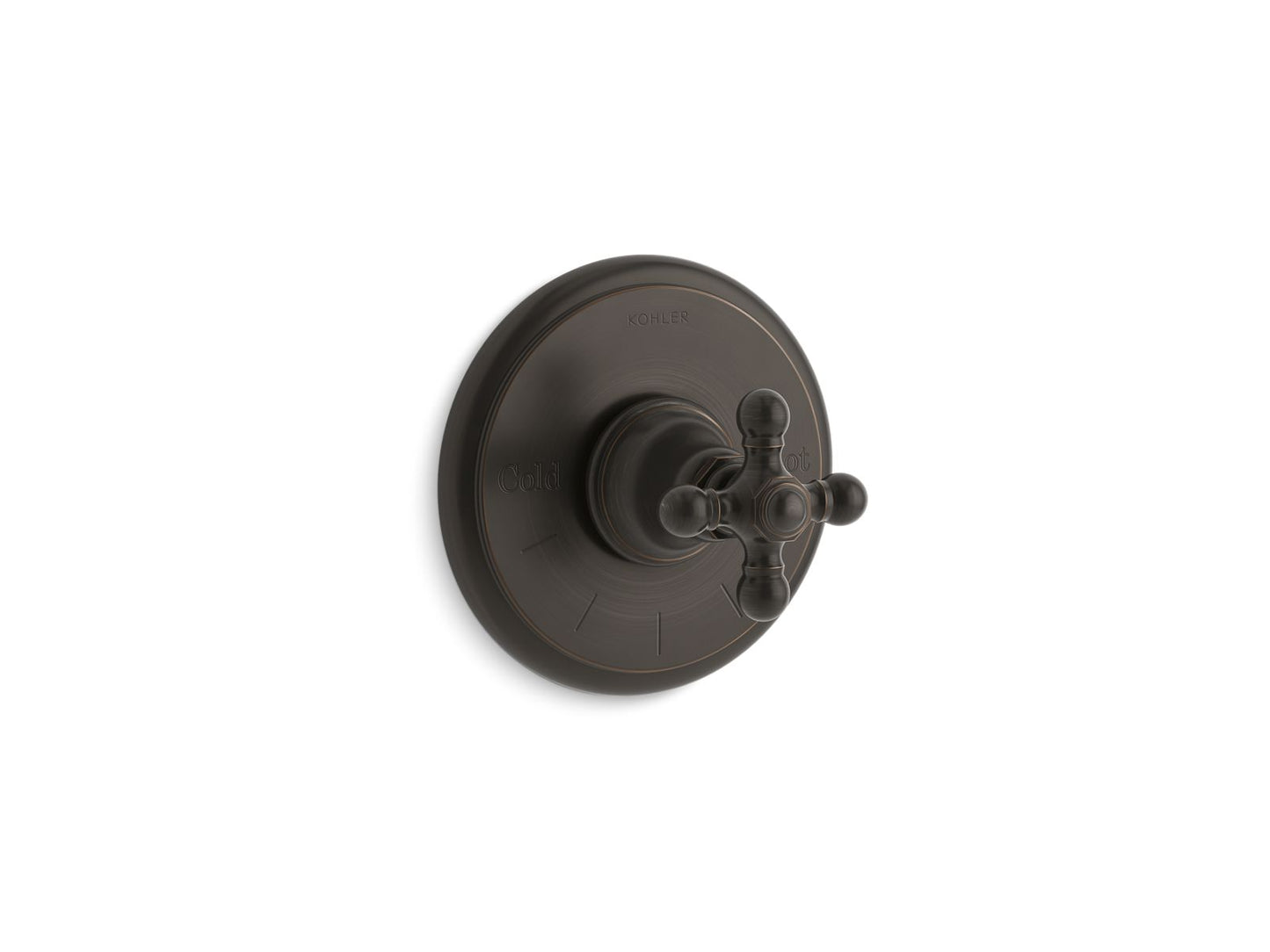 KOHLER K-T72769-3-2BZ Artifacts Mastershower Temperature Control Valve Trim With Cross Handle In Oil-Rubbed Bronze