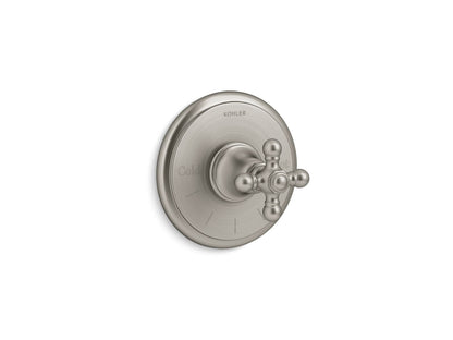 KOHLER K-T72769-3-BN Artifacts MasterShower temperature control valve trim with cross handle - Vibrant Brushed Nickel