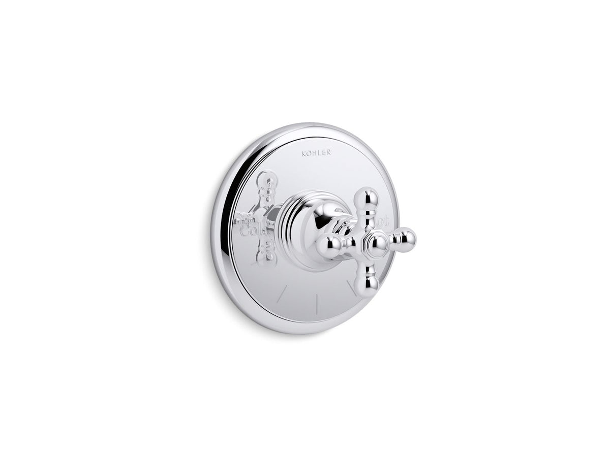 KOHLER K-T72769-3-CP Artifacts Mastershower Temperature Control Valve Trim With Cross Handle - Polished Chrome