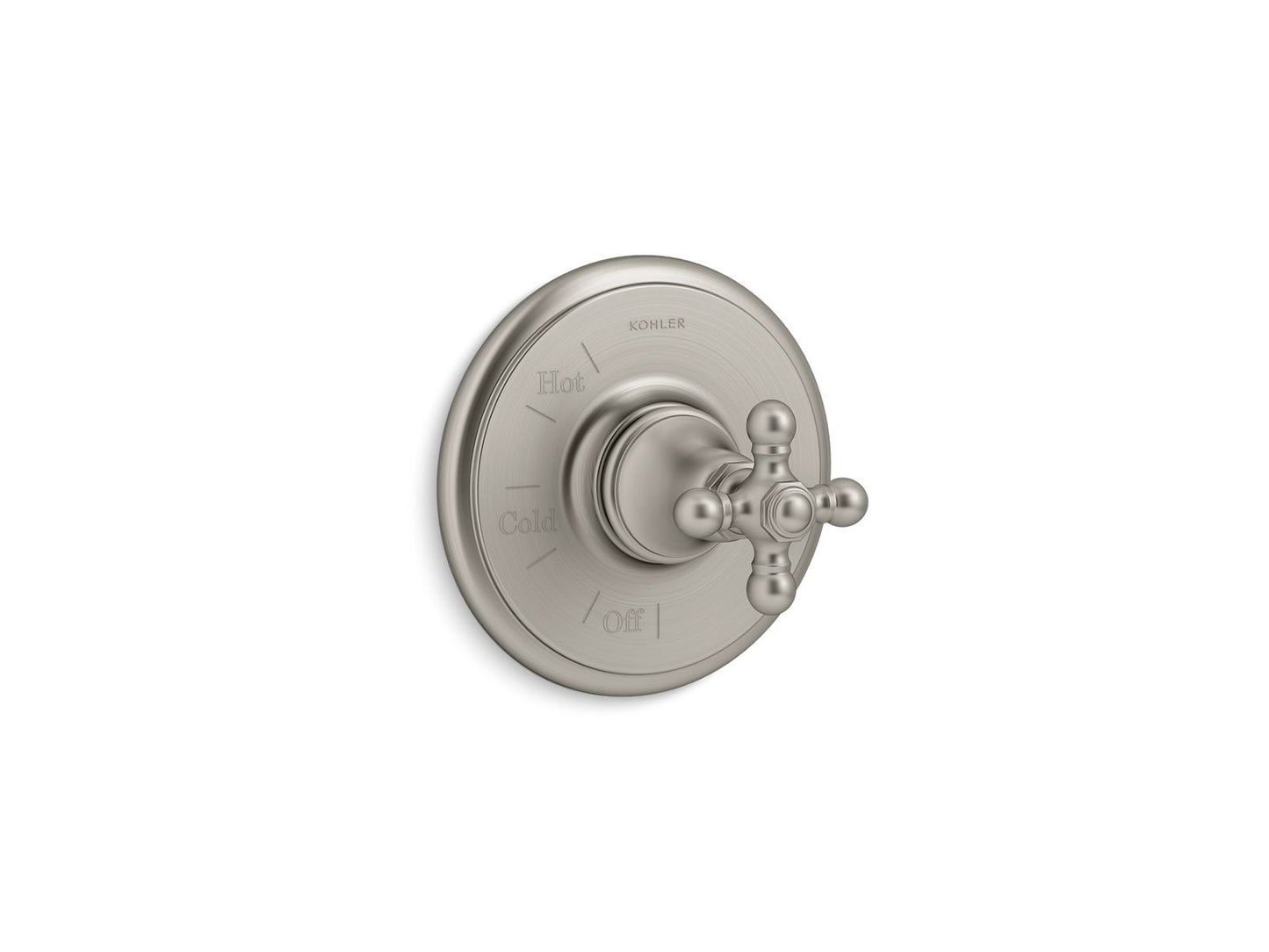 KOHLER K-TS72767-3-BN Artifacts Rite-Temp Valve Trim With Cross Handle In Vibrant Brushed Nickel