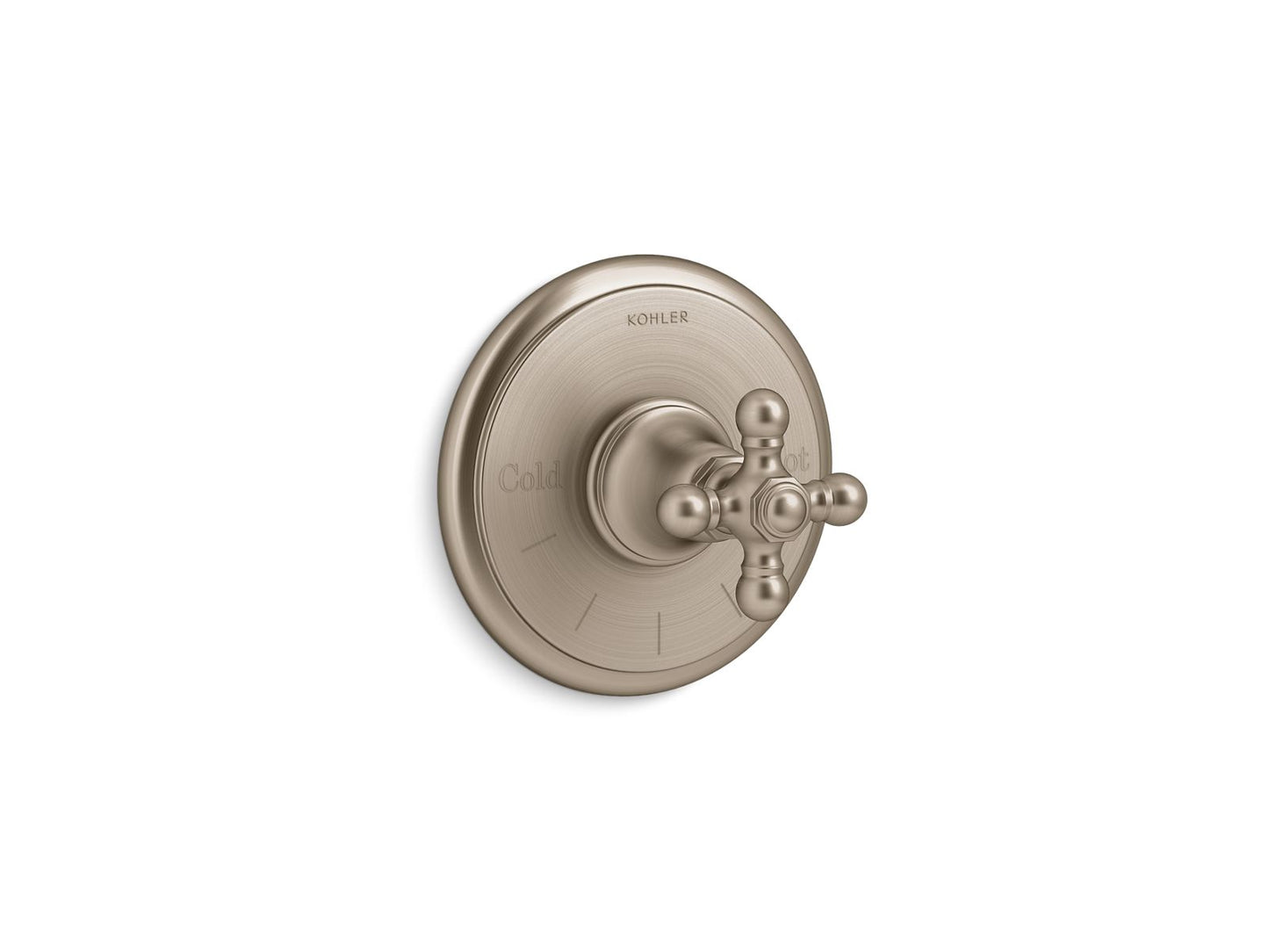 KOHLER K-T72769-3-BV Artifacts Mastershower Temperature Control Valve Trim With Cross Handle In Vibrant Brushed Bronze