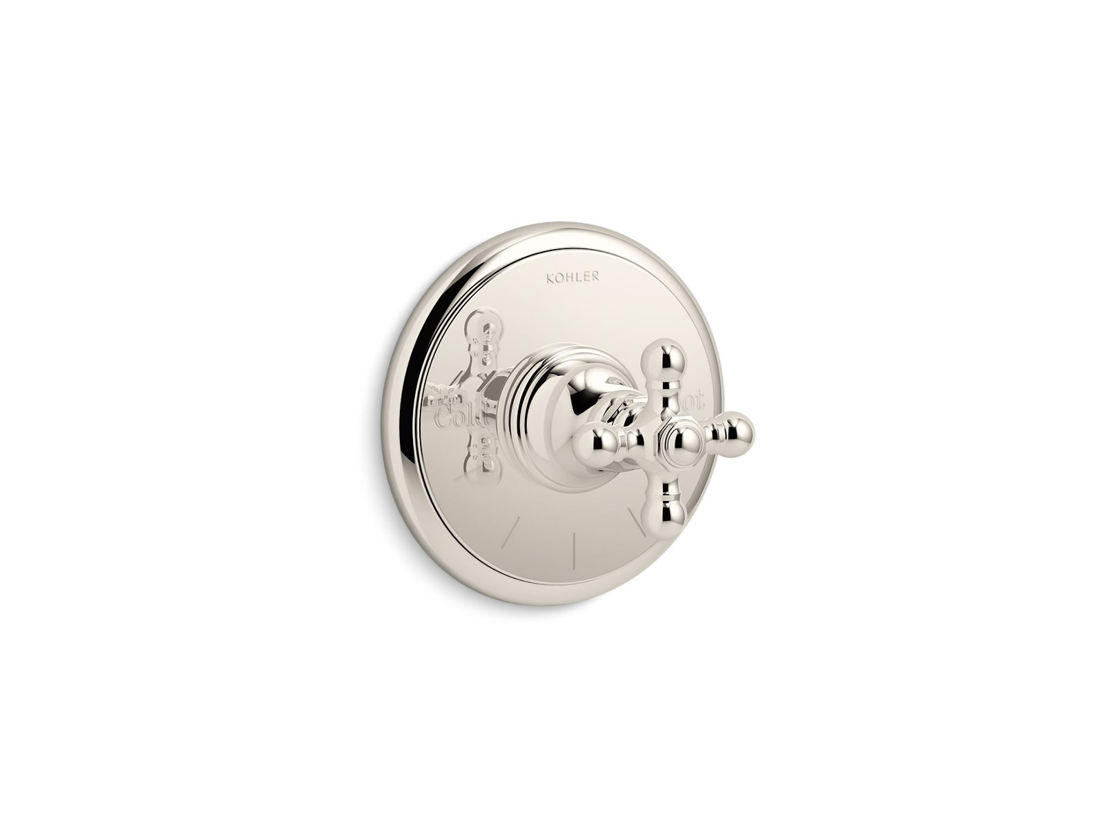 KOHLER K-T72769-3-SN Artifacts Mastershower Temperature Control Valve Trim With Cross Handle - Vibrant Polished Nickel