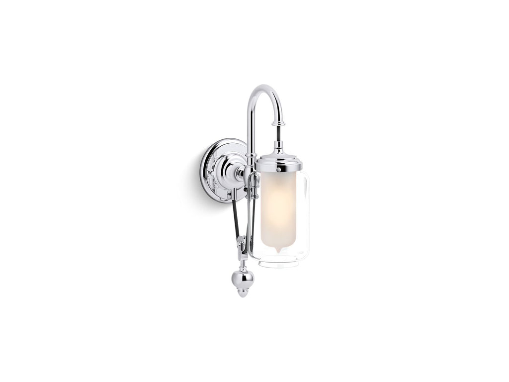 KOHLER K-72581-BLL Artifacts One-Light Adjustable Sconce - Matte Black
