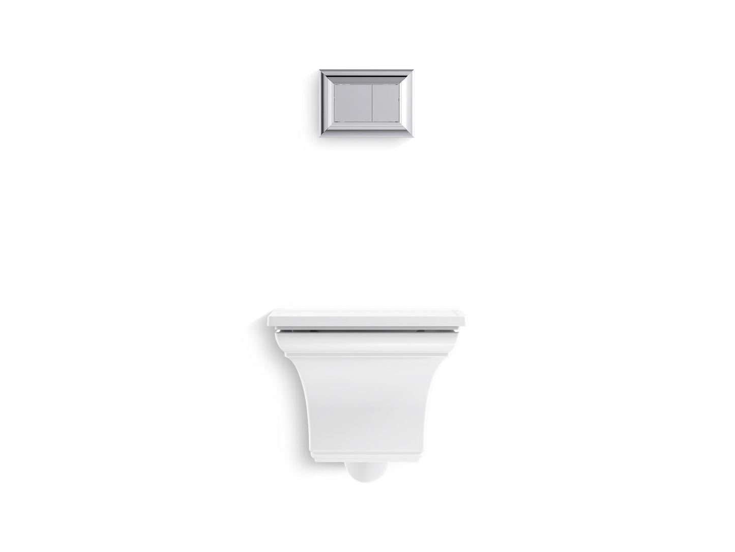 KOHLER K-6918-0 Memoirs Wall-Hung Compact Elongated Toilet, Dual-Flush In White