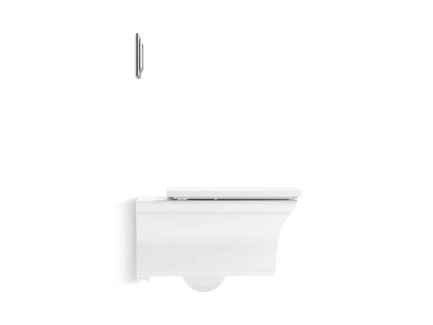 KOHLER K-6918-0 Memoirs Wall-Hung Compact Elongated Toilet, Dual-Flush In White