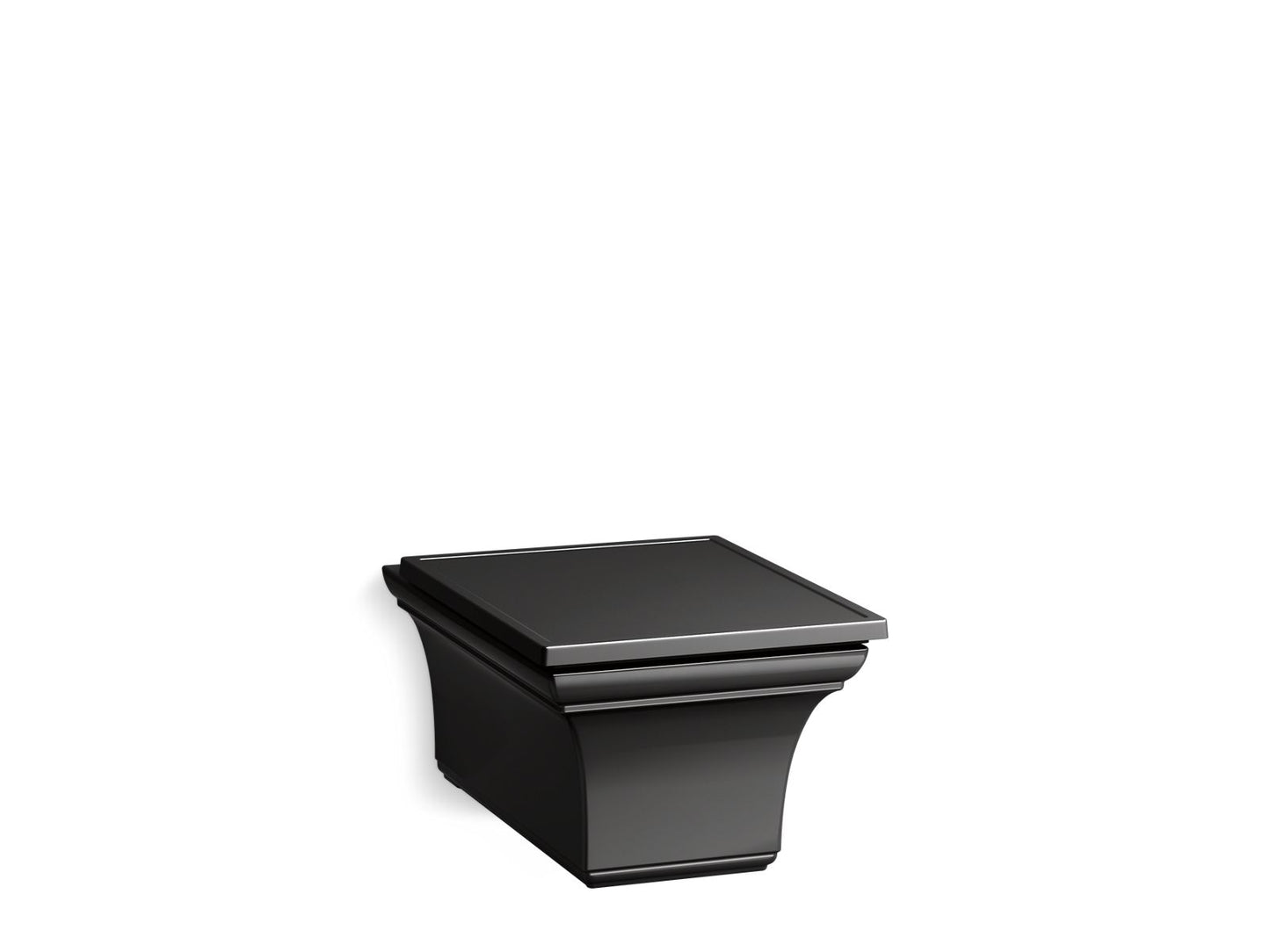 KOHLER K-6918-7 Memoirs Wall-Hung Compact Elongated Toilet, Dual-Flush In Black Black