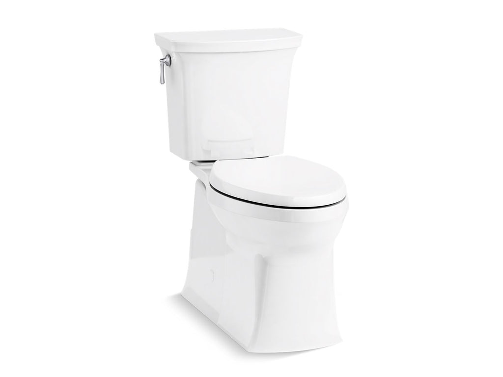 KOHLER K-3814-7 Corbelle Two-Piece Elongated Toilet With Skirted Trapway, 1.28 Gpf - Black Black