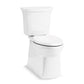 KOHLER K-3814-RA-0 Corbelle Two-Piece Elongated Toilet With Skirted Trapway, 1.28 Gpf In White