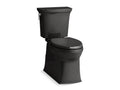 KOHLER K-3814-7 Corbelle Two-Piece Elongated Toilet With Skirted Trapway, 1.28 Gpf - Black Black