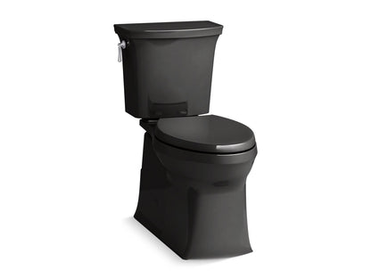 KOHLER K-5709-7 Corbelle ContinuousClean XT two-piece elongated toilet with skirted trapway, 1.28 gpf - Black Black