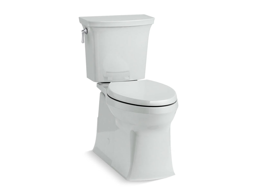 KOHLER K-3814-95 Corbelle Two-Piece Elongated Toilet With Skirted Trapway, 1.28 Gpf - Ice Grey