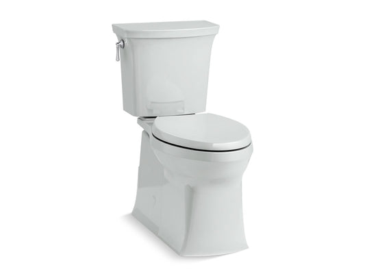 KOHLER K-5709-95 Corbelle ContinuousClean XT two-piece elongated toilet with skirted trapway, 1.28 gpf - Ice Grey