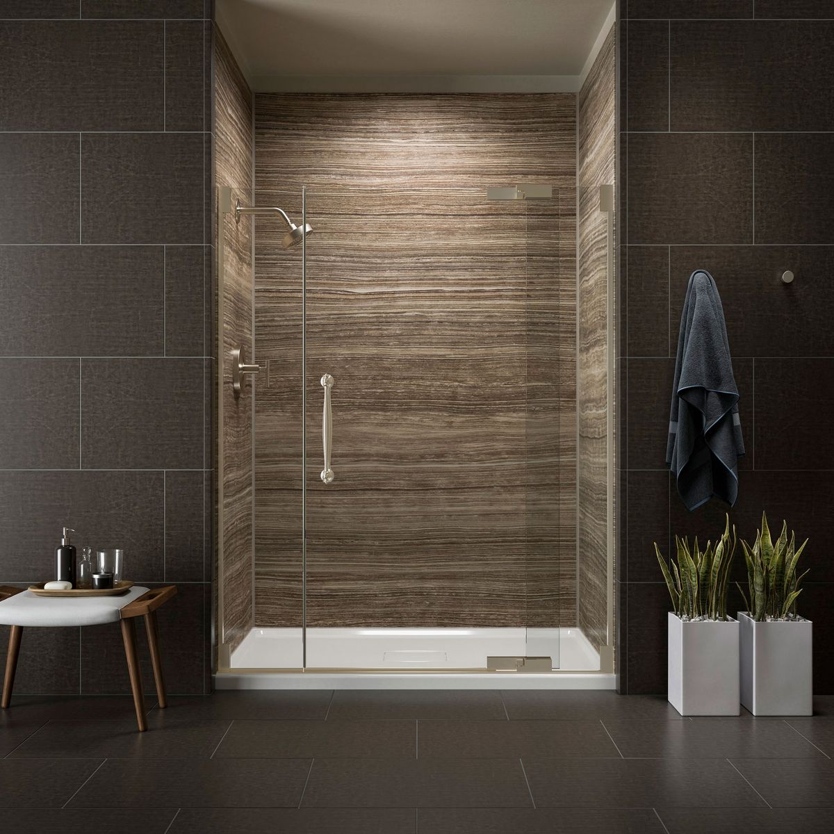 KOHLER K-9479-NY Archer 60" X 36" Alcove Shower Base, Center Drain - Dune