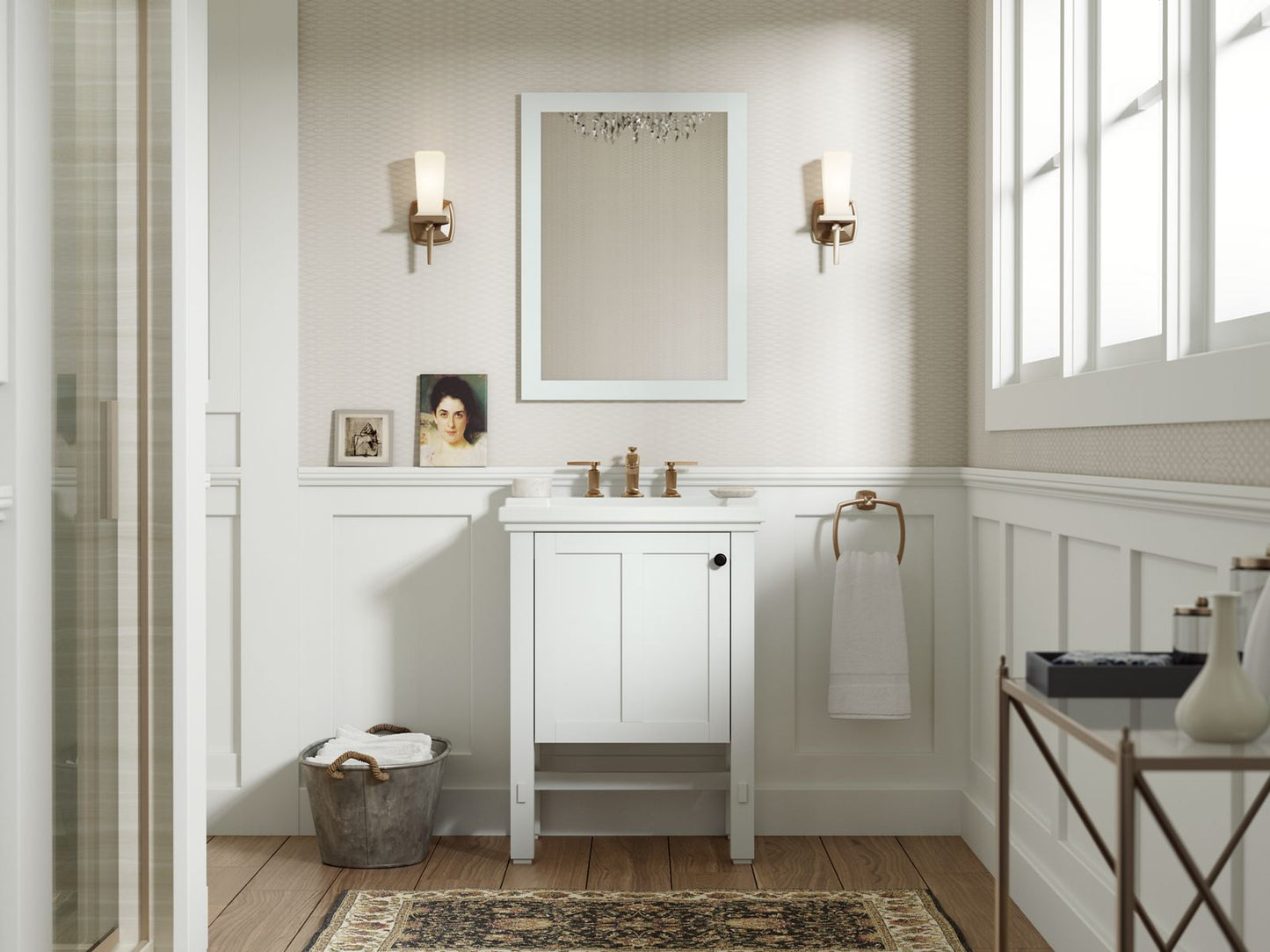 KOHLER K-2604-1WA Tresham 24" Bathroom Vanity Cabinet In Linen White