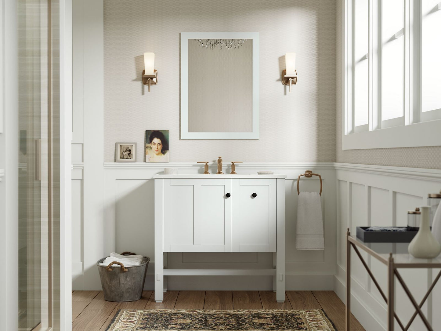 KOHLER K-5288-1WA Tresham 36" Bathroom Vanity Cabinet In Linen White